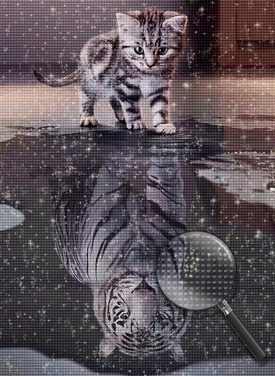 Katze und Tiger Diamond Painting