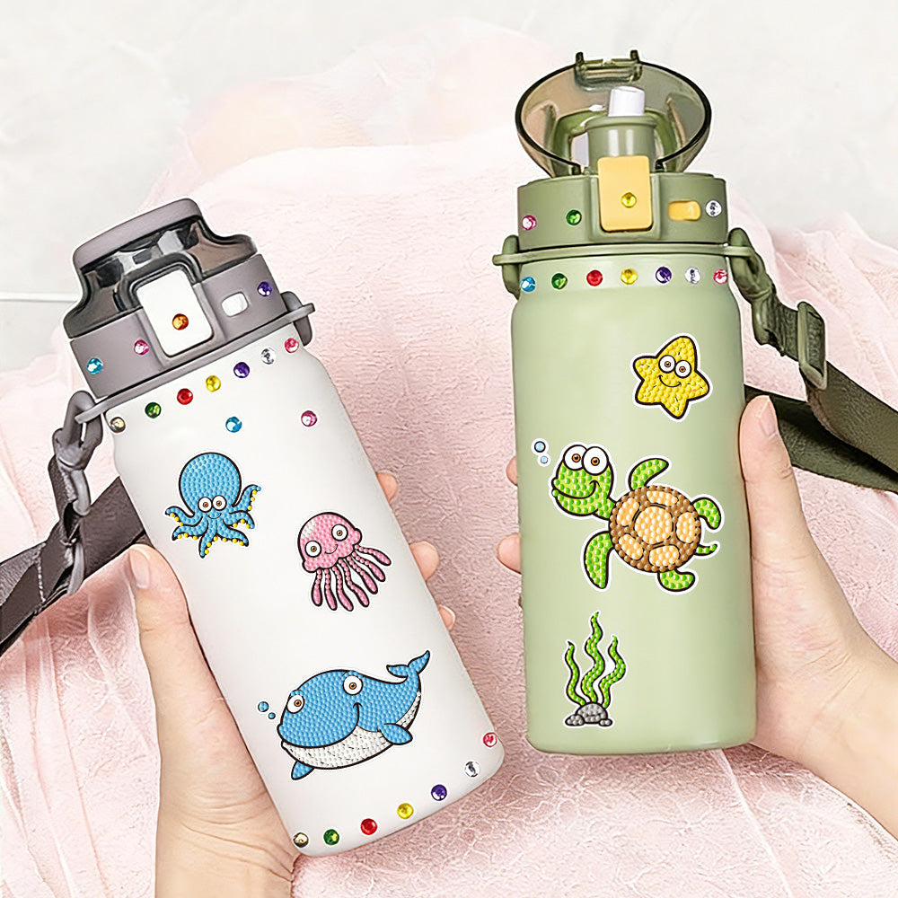 10 Stück Glückliche Meerestiere Diamond Painting Abziehbilder