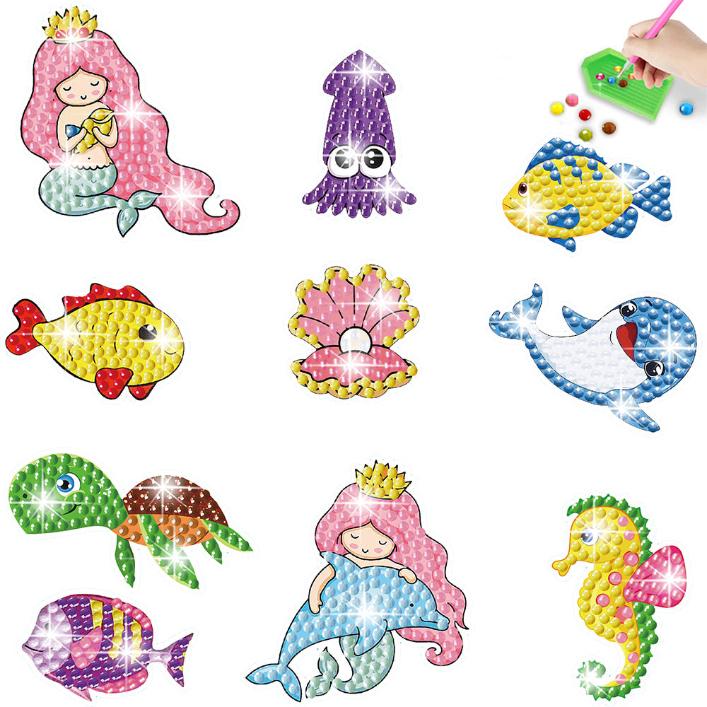 10 Stück Ozeanprinzessin Diamond Painting Abziehbilder