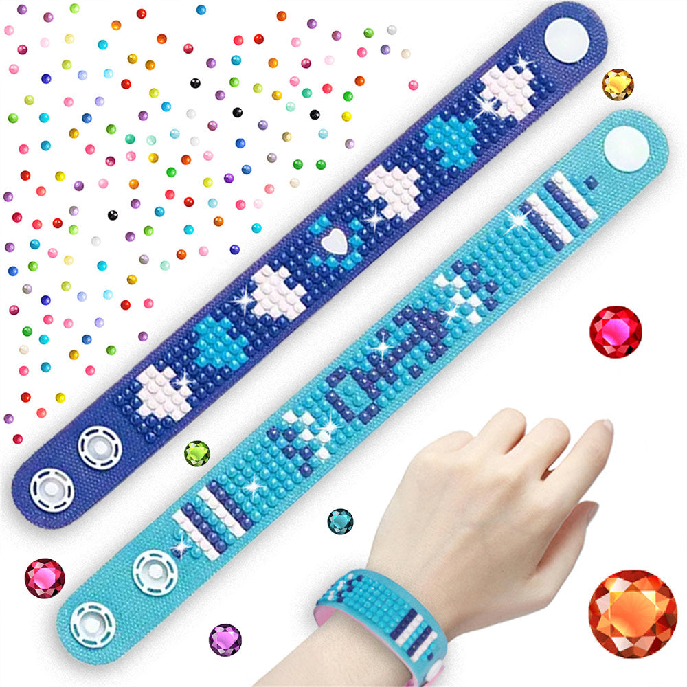 2 Stück Blaue Liebe Diamond Painting Armband