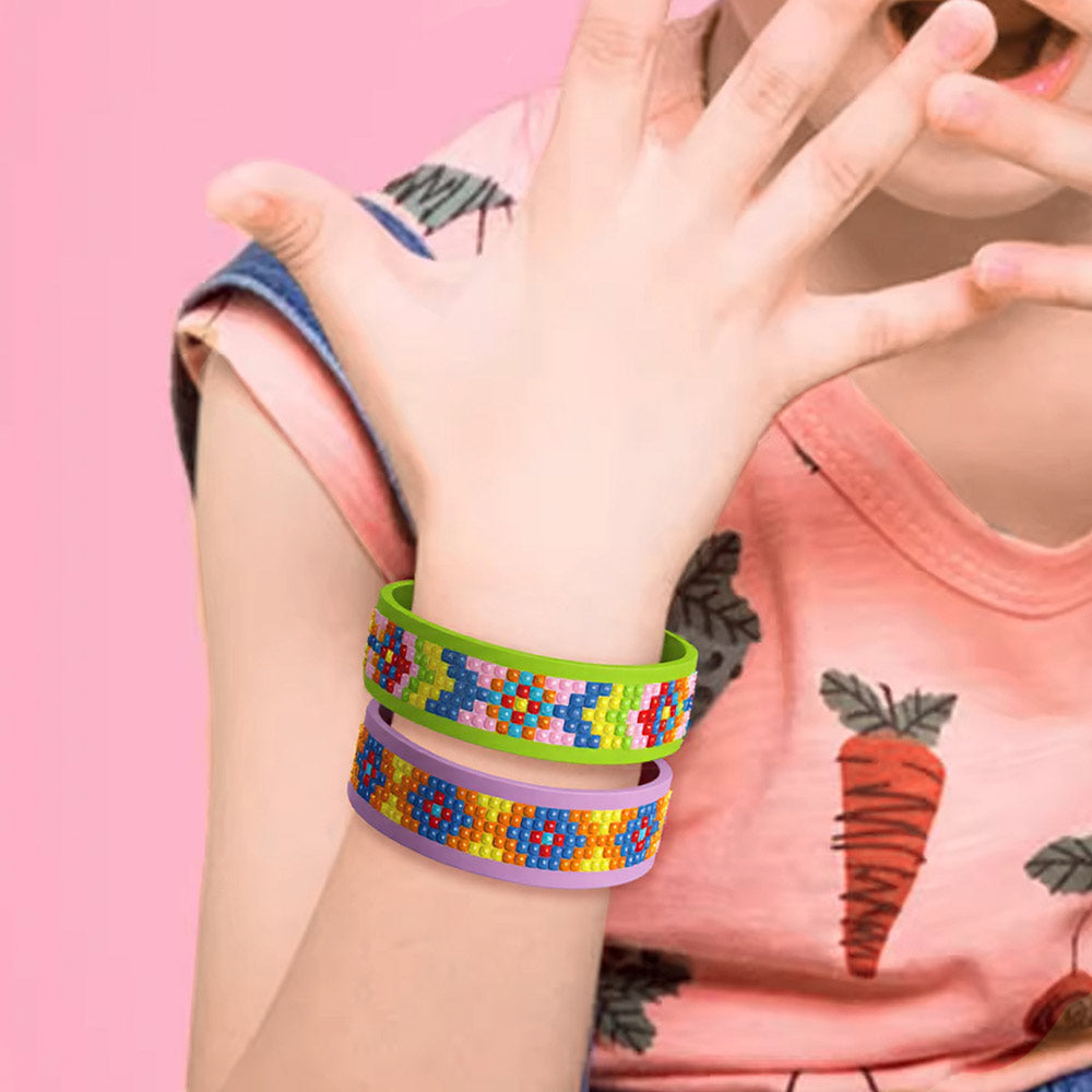 2 Stück Geometrisches Mosaikmuster Diamond Painting Armband