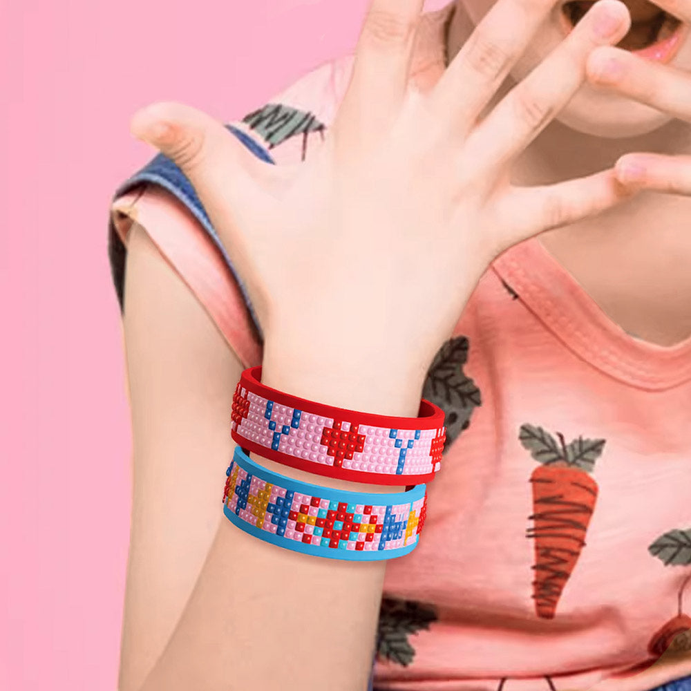 2 Stück Herz-Muster Diamond Painting Armband