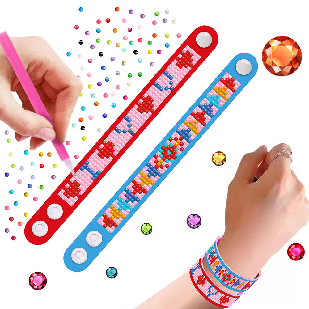 2 Stück Herz-Muster Diamond Painting Armband