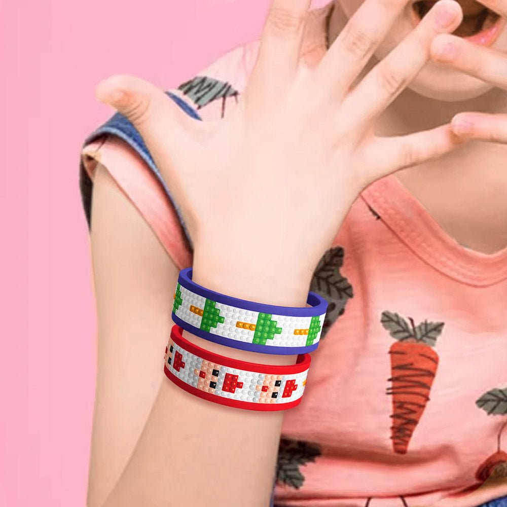 2 Stück Weihnachtsmann und Weihnachtsbaum Diamond Painting Armband