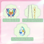3 Stück Beidseitig Diamond Painting Sonnenfänger Kristalle Hängedekoration - Herz-Schmetterling, Mandala und Kolibri