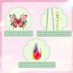 3 Stück Beidseitig Diamond Painting Sonnenfänger Kristalle Hängedekoration - Schmetterling, Mandala und Kolibri