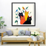 5 Katzen in verschiedenen Farben Diamond Painting