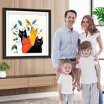 5 Katzen in verschiedenen Farben Diamond Painting