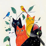 5 Katzen in verschiedenen Farben Diamond Painting
