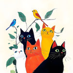 5 Katzen in verschiedenen Farben Diamond Painting
