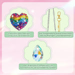 5 Stück Beidseitig Diamond Painting Sonnenfänger Kristalle Hängedekoration - Fliegende Tiere und Herzen