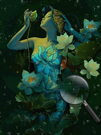 Schönheit mit Lotus Diamond Painting