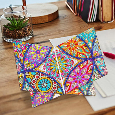 Buntes Mandala Freihändiger Tischbuchhalter aus Holz Diamond Painting