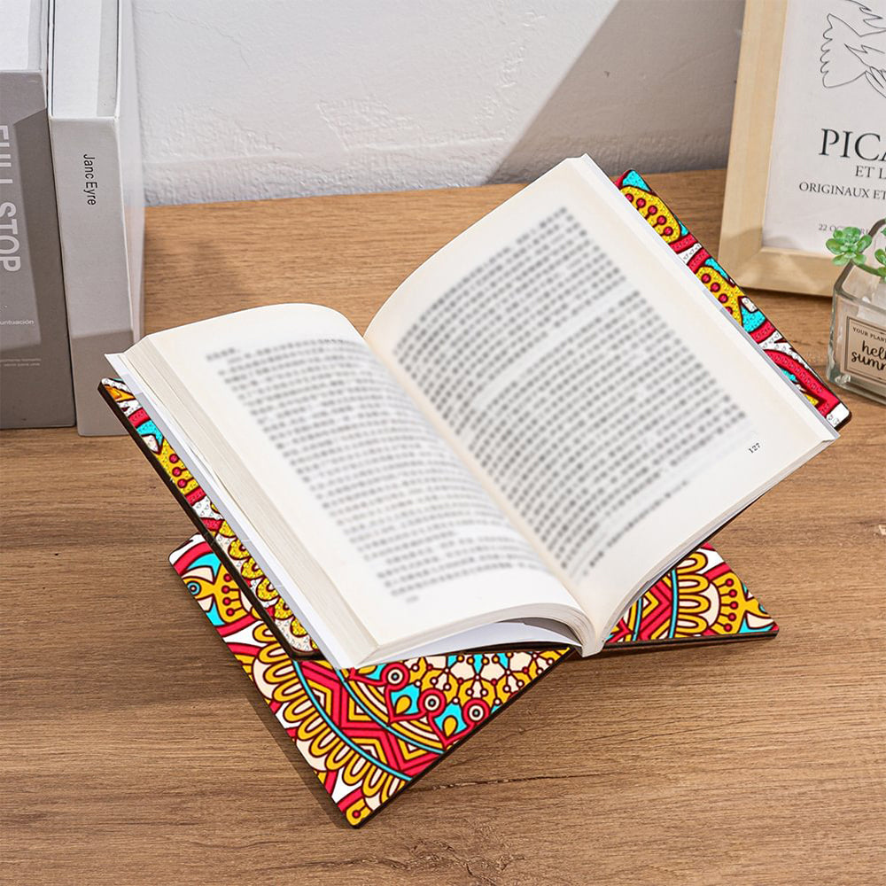 Goldenes Mandala Freihändiger Tischbuchhalter aus Holz Diamond Painting