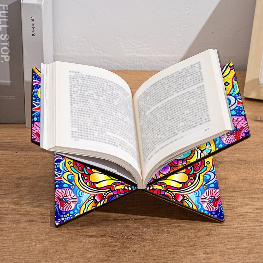 Wunderschöner Schmetterling Freihändiger Tischbuchhalter aus Holz Diamond Painting