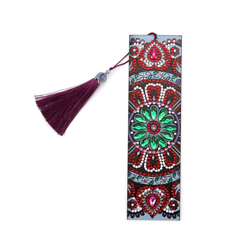 Rotes Mandala Leder Lesezeichen Diamond Painting