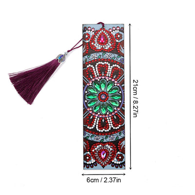 Rotes Mandala Leder Lesezeichen Diamond Painting