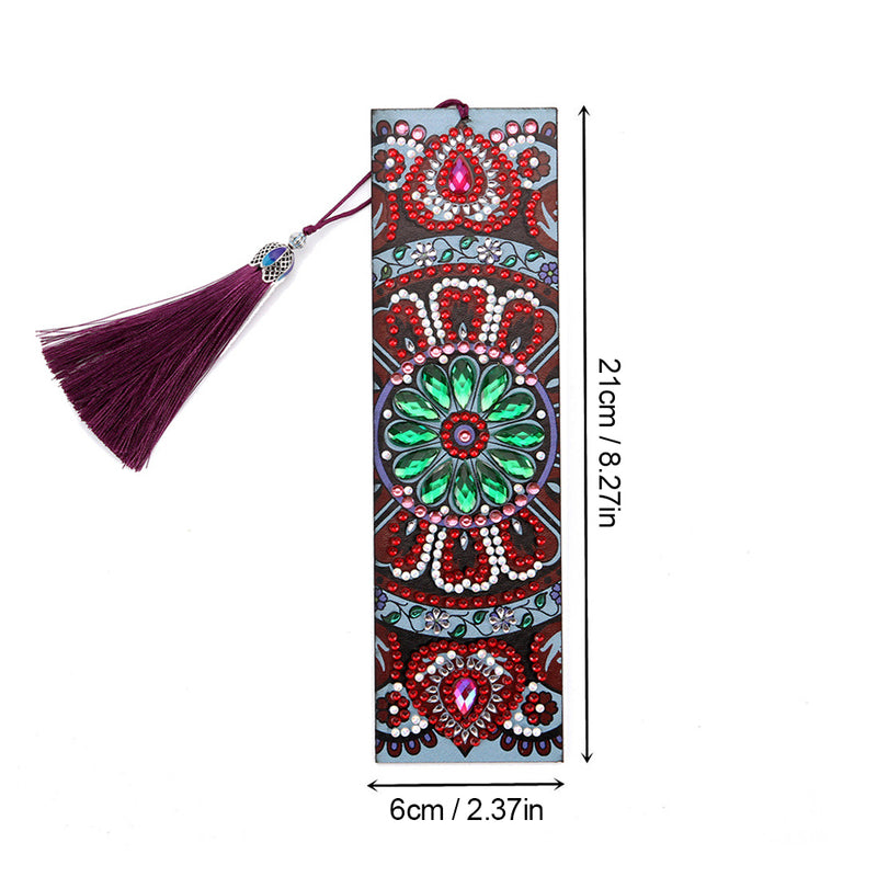 Rotes Mandala Leder Lesezeichen Diamond Painting