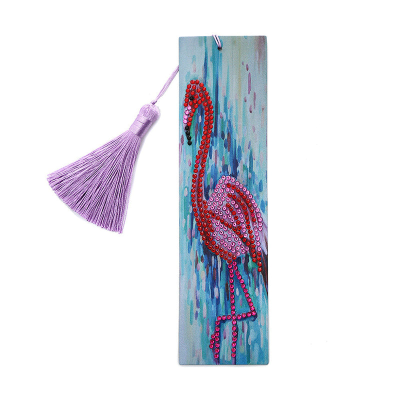 Roter Flamingo Leder Lesezeichen Diamond Painting