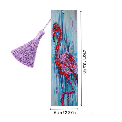 Roter Flamingo Leder Lesezeichen Diamond Painting