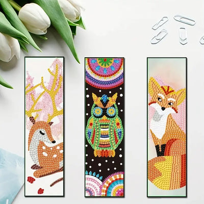 10St. Niedliche Tiere Acryl Lesezeichen Set Diamond Painting