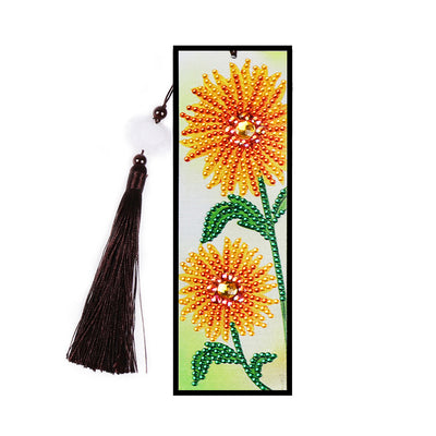 2St. Sonnenblume und Rotes Herz Leder Lesezeichen Set Diamond Painting