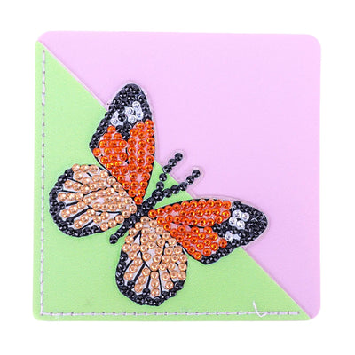 6St. Schmetterling Blume PU Ecke Abdeckung Lesezeichen Set Diamond Painting