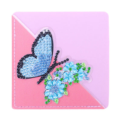 6St. Schmetterling Blume PU Ecke Abdeckung Lesezeichen Set Diamond Painting