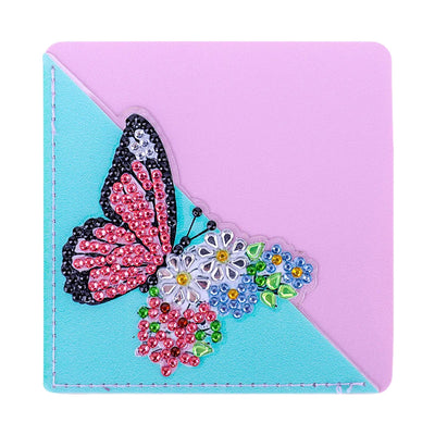 6St. Schmetterling Blume PU Ecke Abdeckung Lesezeichen Set Diamond Painting