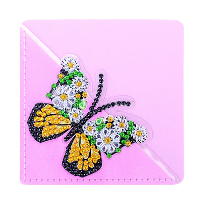 6St. Schmetterling Blume PU Ecke Abdeckung Lesezeichen Set Diamond Painting