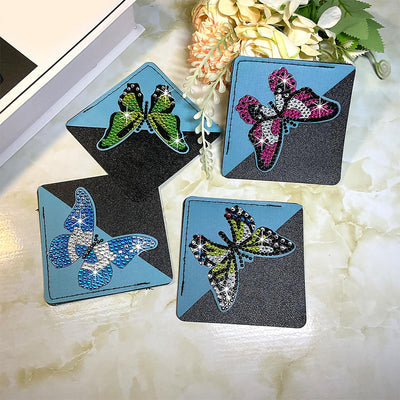 8St. Fliegender Schmetterling PU Ecke Abdeckung Lesezeichen Set Diamond Painting