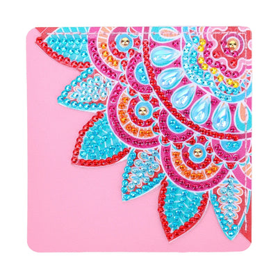 8St. Brillante Mandala Blume PU Ecke Abdeckung Lesezeichen Set Diamond Painting