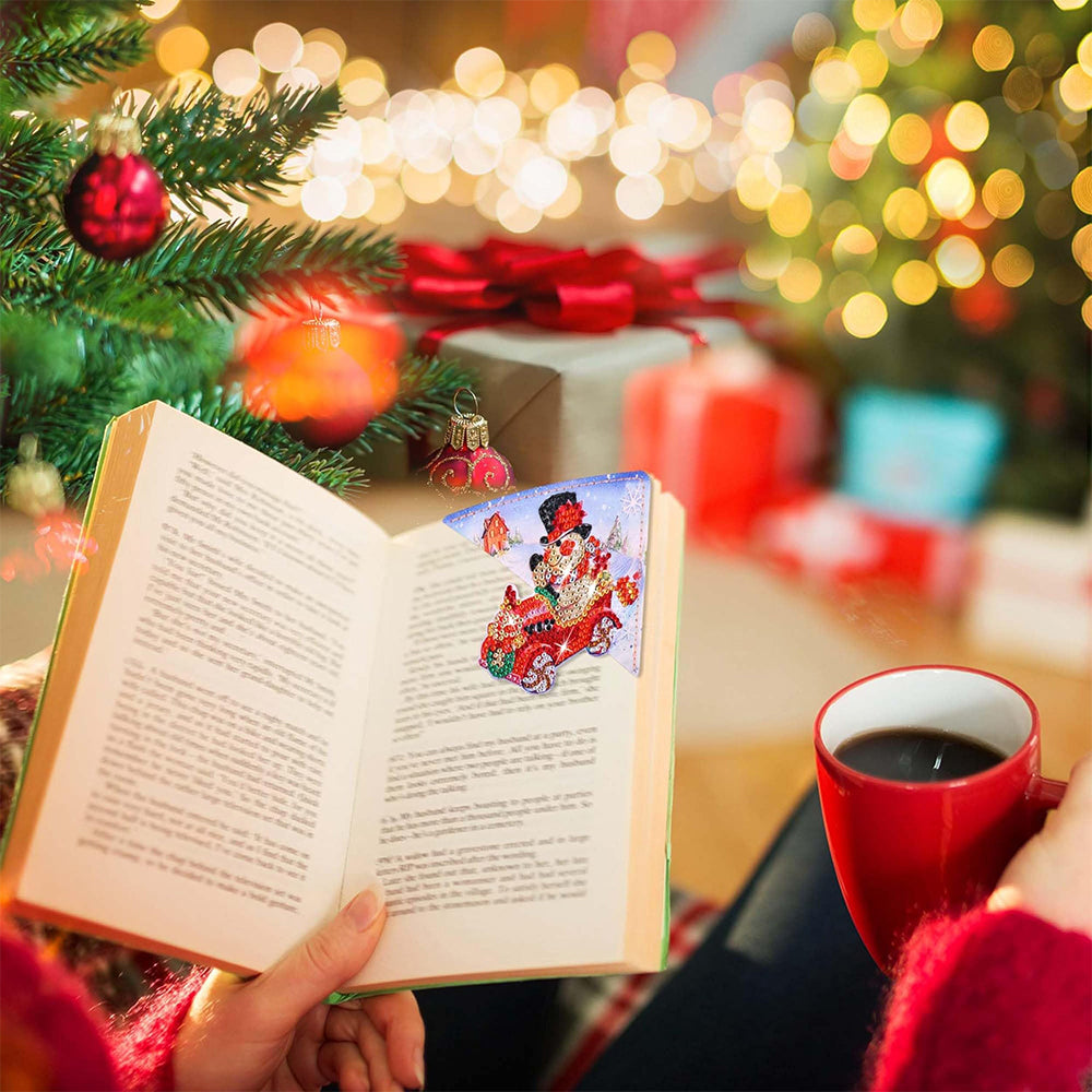 4St. Frohe Weihnachten PU Ecke Abdeckung Lesezeichen Set Diamond Painting