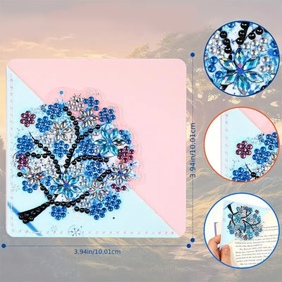 4St. Vier Jahreszeiten Baum PU Ecke Abdeckung Lesezeichen Set Diamond Painting