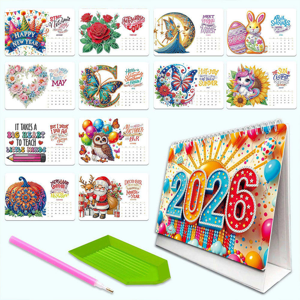 2026 Tischkalender Diamond Painting | Ein Wunderbares 2026