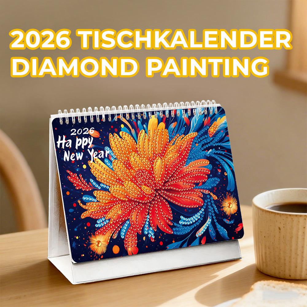 2026 Tischkalender Diamond Painting | Blumendekorationen für Jeden Monat