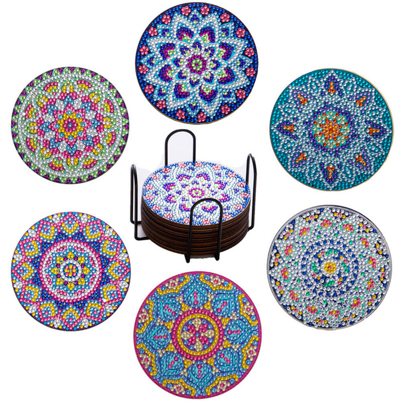 Rundes Mandala Diamond Painting Untersetzer 6Pcs