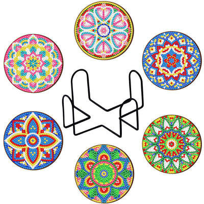 Rundes Mandala Diamond Painting Untersetzer 6Pcs