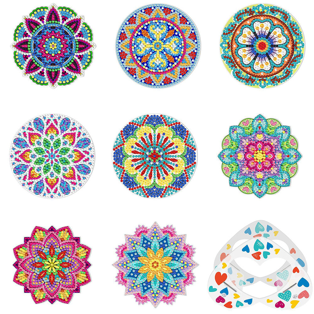 8Stück Unregelmäßig Geformtes Mandala Diamond Painting Untersetzer
