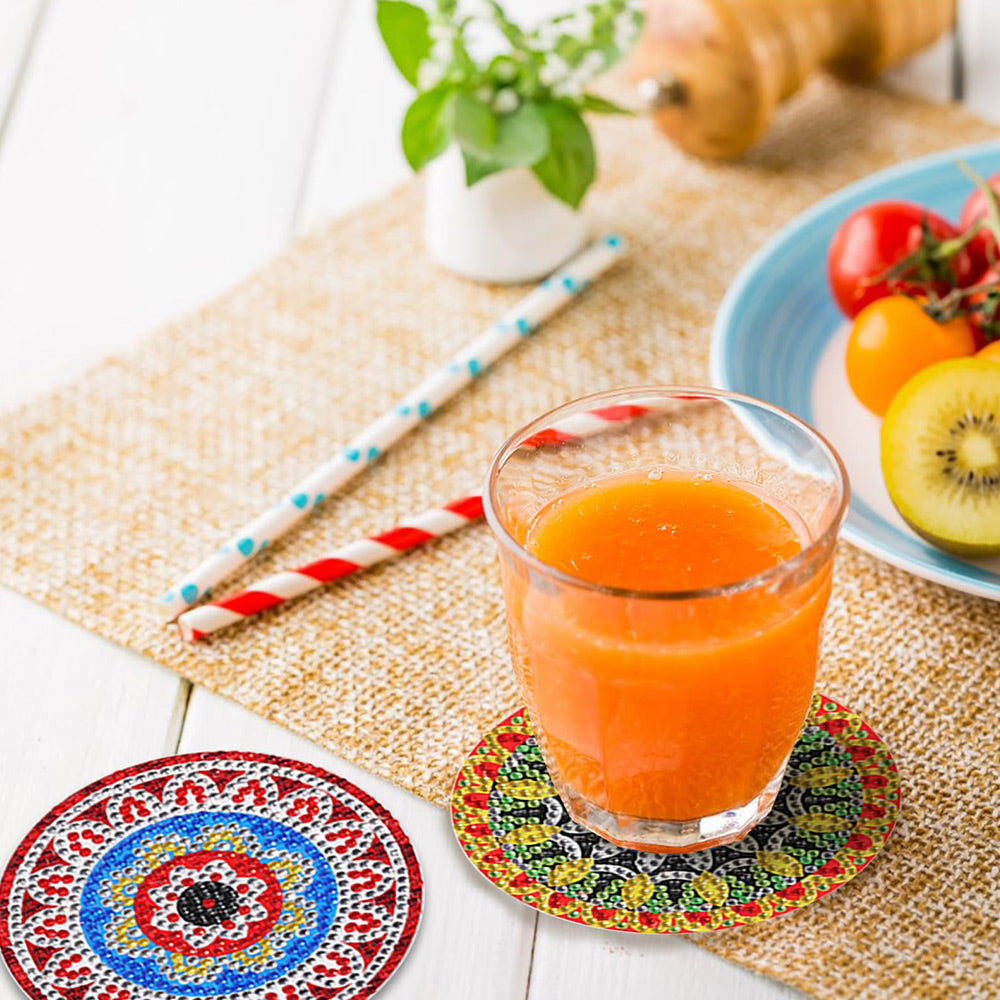 8Stück Rundes Mandala Diamond Painting Untersetzer