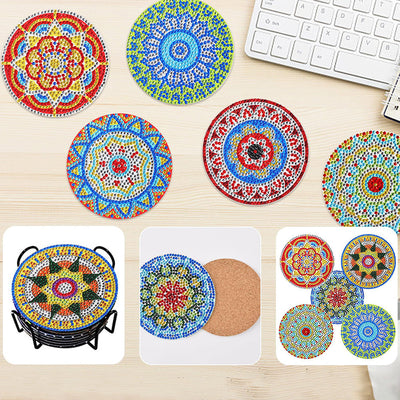 Rundes Mandala Diamond Painting Untersetzer 8Pcs