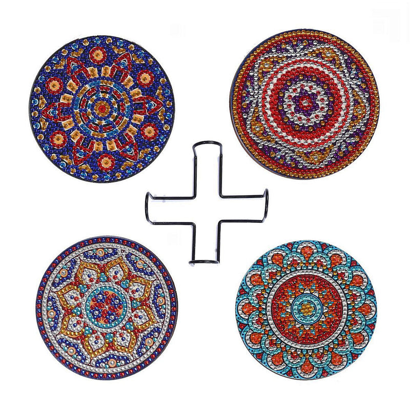 Rundes Mandala Diamond Painting Untersetzer 4Pcs