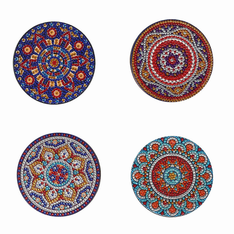 Rundes Mandala Diamond Painting Untersetzer 4Pcs