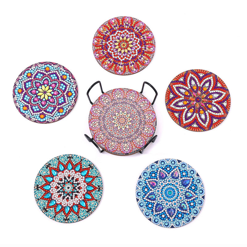 Rundes Mandala Diamond Painting Untersetzer 5Pcs