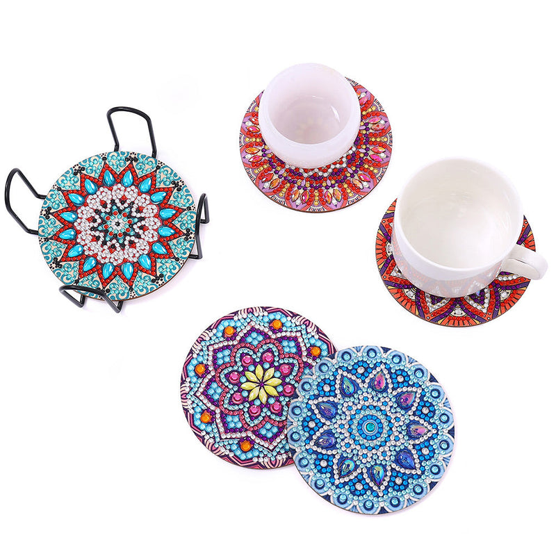 Rundes Mandala Diamond Painting Untersetzer 5Pcs