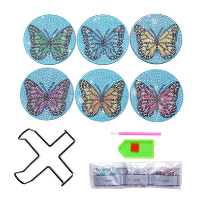 Schmetterling Diamond Painting Untersetzer 6Pcs