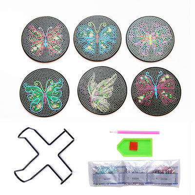 Schmetterling Diamond Painting Untersetzer 6Pcs