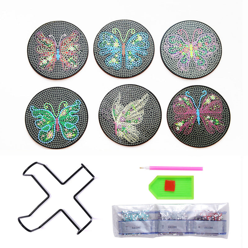 Schmetterling Diamond Painting Untersetzer 6Pcs