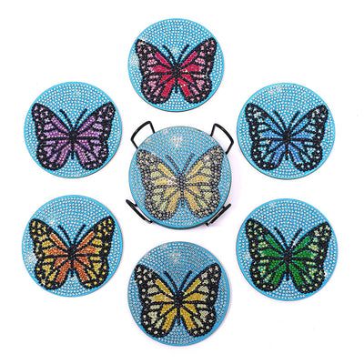 Schmetterling Diamond Painting Untersetzer 6Pcs