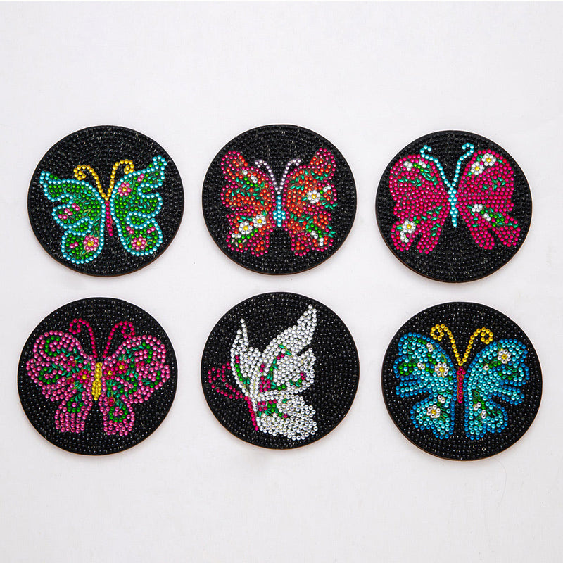 Schmetterling Diamond Painting Untersetzer 6Pcs